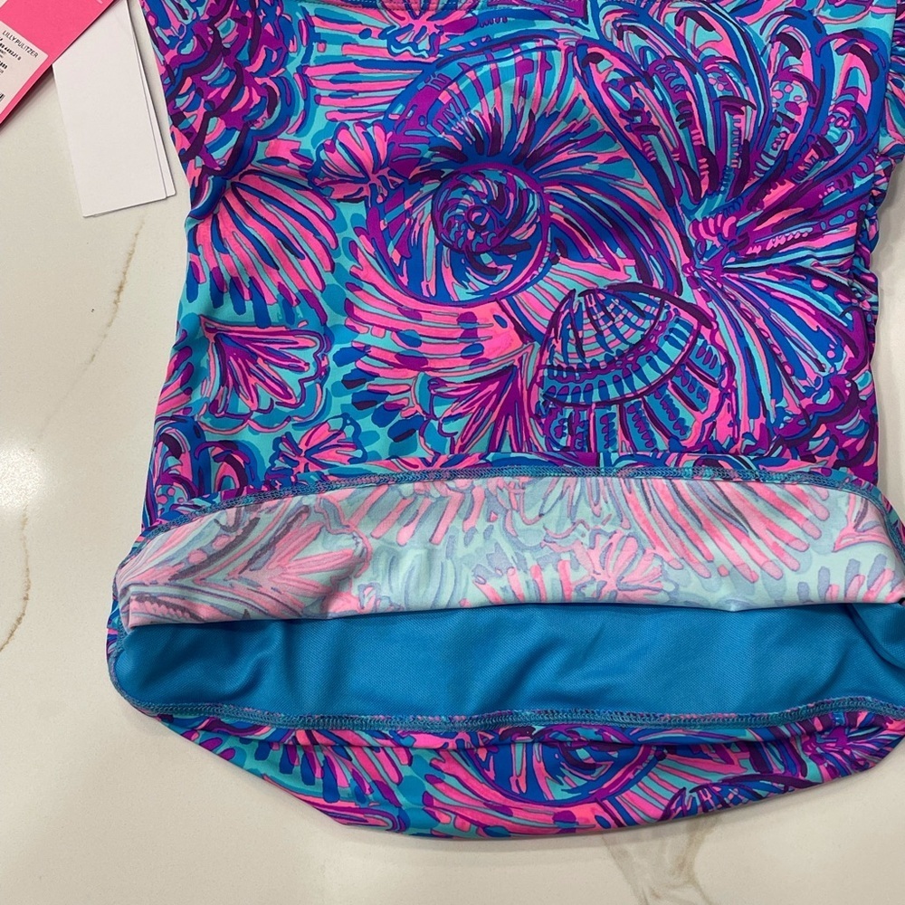 Lilly Pulitzer Albee Halter Tankini Top Turquoise Oasis Size 0 - Picture 4 of 9